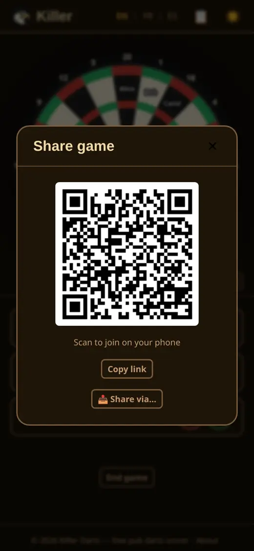 Scan the QR code to join: anyone can enter scores