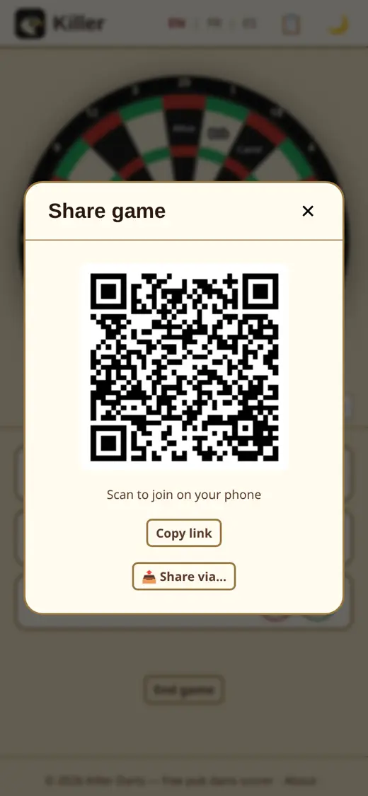 Scan the QR code to join: anyone can enter scores