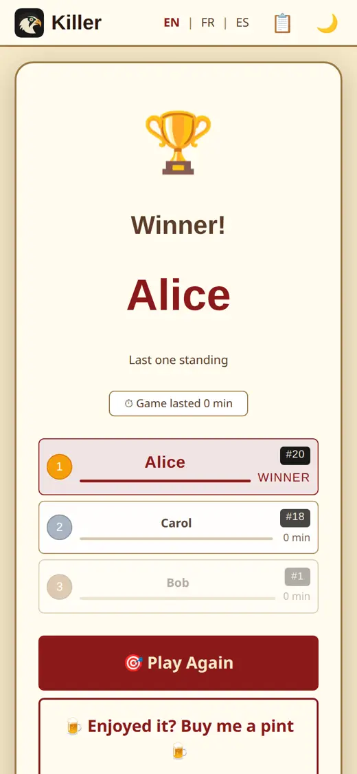 The last player standing wins